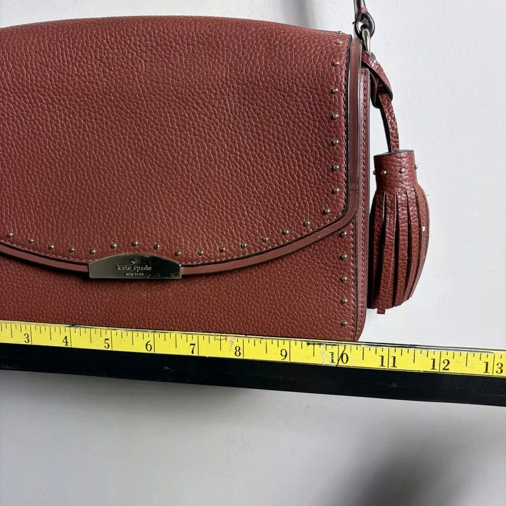 Kate Spade West Street Kenway Crossbody Bag Pebbled Leather Port Brown Studded